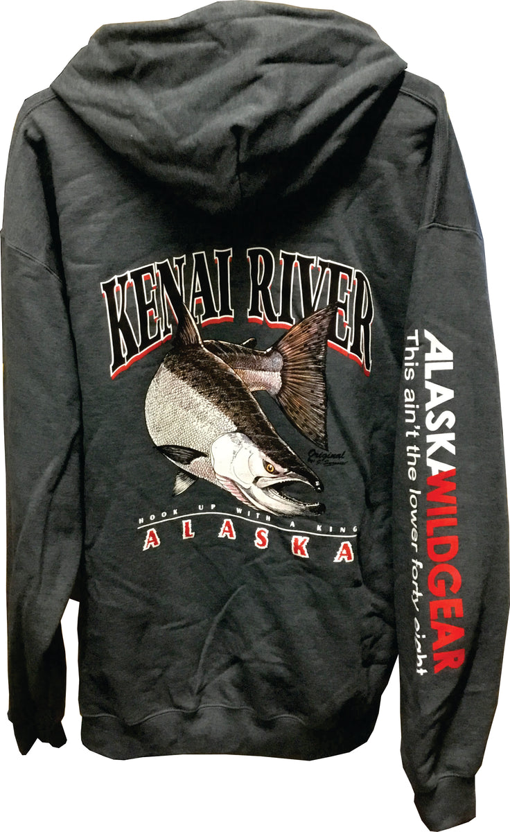 Kenai River Alaska Adult Hoodie - Dark Heather – Alaska Wild Gear