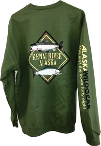River and Species Adult Ring spun Cotton Crewneck Sweatshirt - Military Green