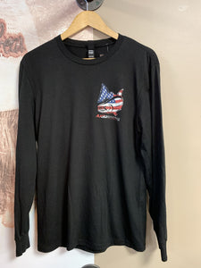 USA Adult long sleeve tri-blend shirt - Black
