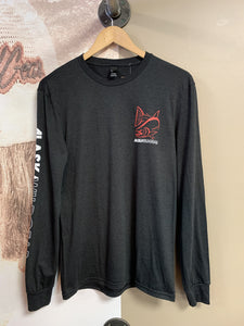 Kenai River Map Adult long sleeve tri-blend shirt - Black